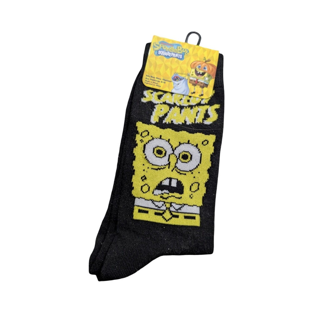 Nickelodeon SpongeBob ScaredyPants Women's/Men's Crew Socks Halloween New